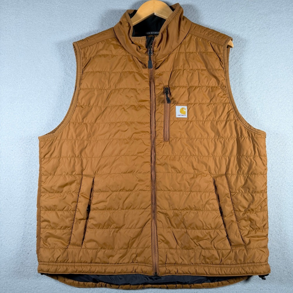 Carhartt Rain Defender Relaxed Fit Insulated Vest Brown XL OV2286-M 102286 BRN